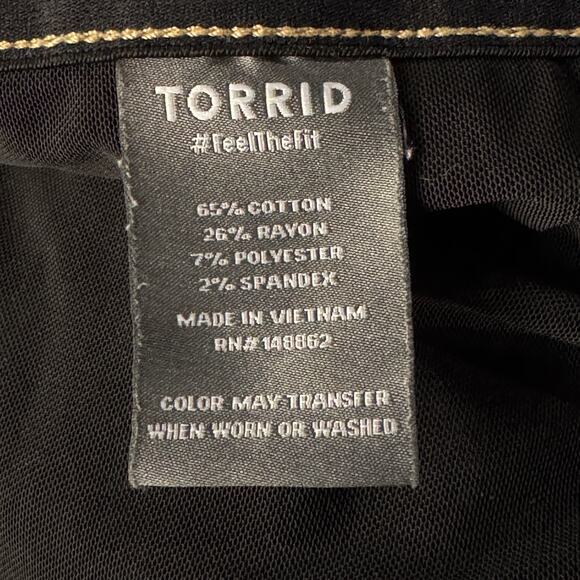Torrid SZ 22 Crop Bombshell Skinny Jeans Stretch Hi-Rise Distressed Zip-Fly Blue - Picture 8 of 9